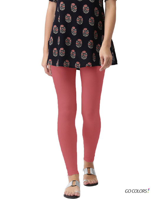 Buy Go Colors Women Pink Solid Ankle Length Leggings - Leggings for Women  8756571 | Myntra