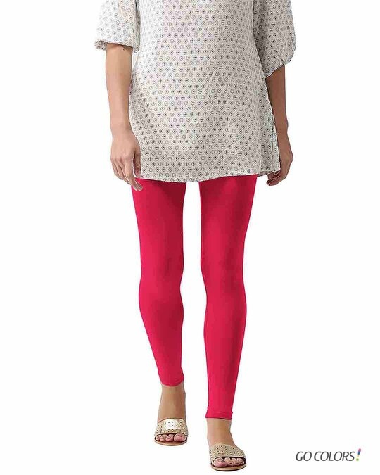 Buy Go Colors Women Off White Solid Churidar Length Leggings - Leggings for  Women 163294 | Myntra