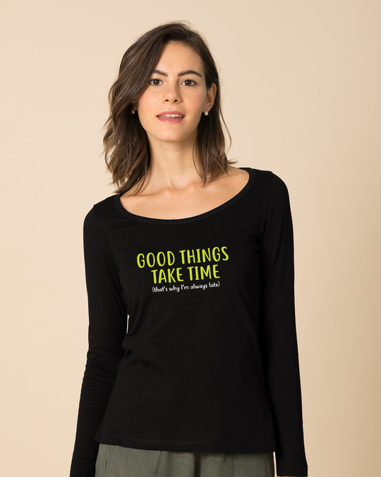 Shop Good Things Scoop Neck Full Sleeve T-Shirt-Back