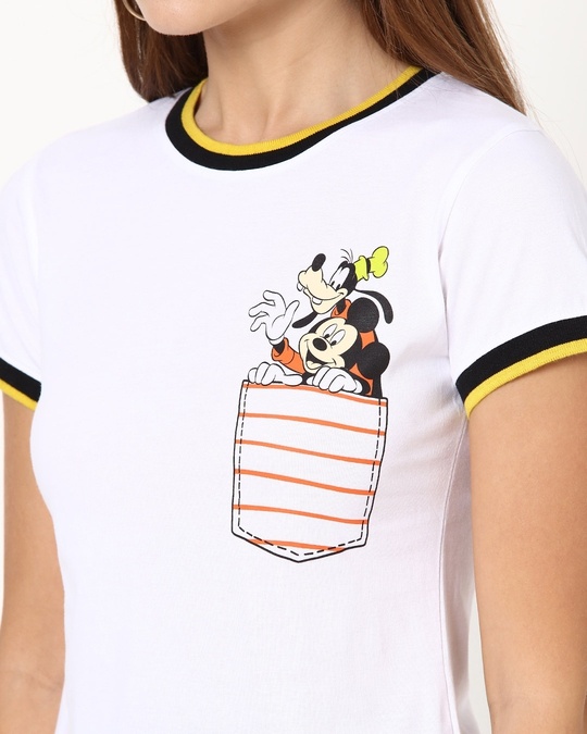 Shop Goofy Mickey Pocket Half sleeve Rib T-shirt