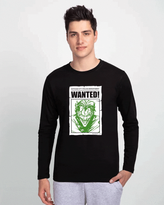 Shop Gotham's Most Wanted Full Sleeve Men's T-shirt (BML)-Front
