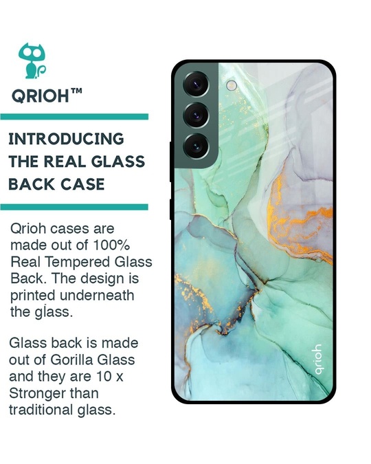 Shop Marble Printed Premium Glass Cover for Samsung Galaxy S22 Plus 5G (Shock Proof, Lightweight)-Back