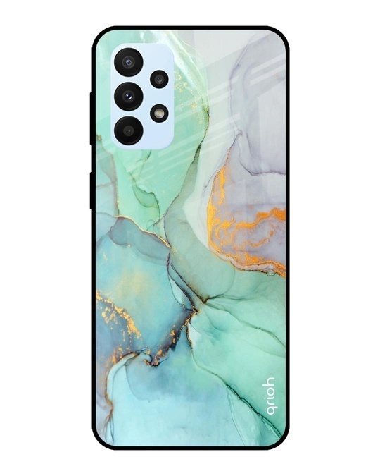 Shop Green Marble Printed Premium Glass Cover for Samsung Galaxy A23 (Shockproof, Light Weight)-Front