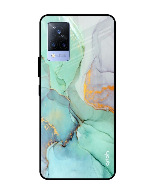 Shop Marble Printed Premium Glass Cover for Vivo V21 (Shock Proof, Lightweight)-Front