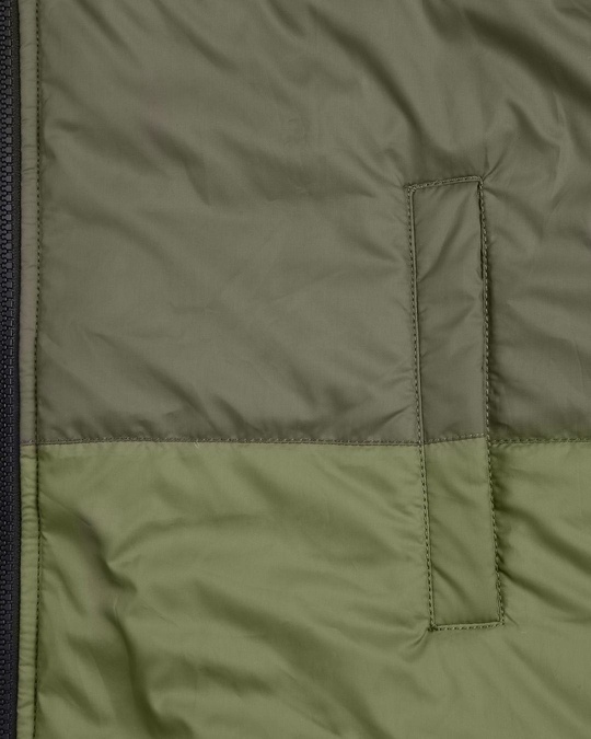 Shop Grey Camo Four Block Puffer Jacket with Detachable Hood