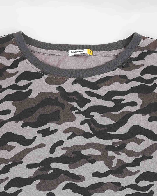 Buy Grey Camo Full Sleeve Camo TShirt for Men black,grey Online at