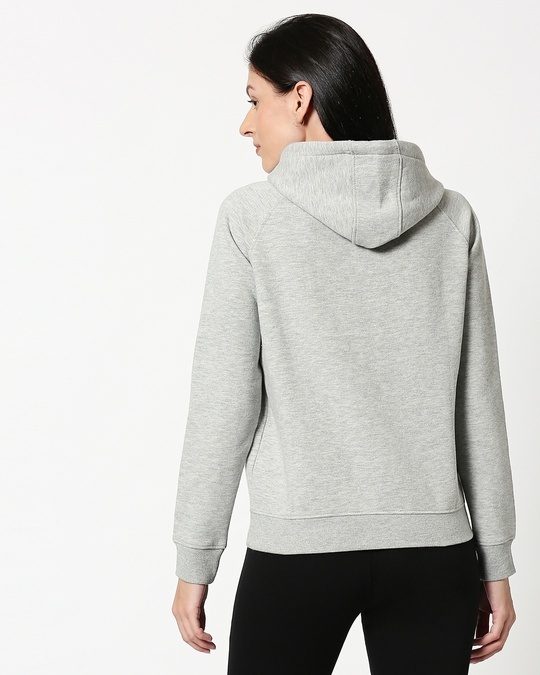 Shop Grey Melange Hoodie Sweatshirt-Design