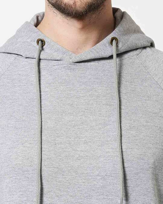 Shop Grey Melange Hoodie Sweatshirt