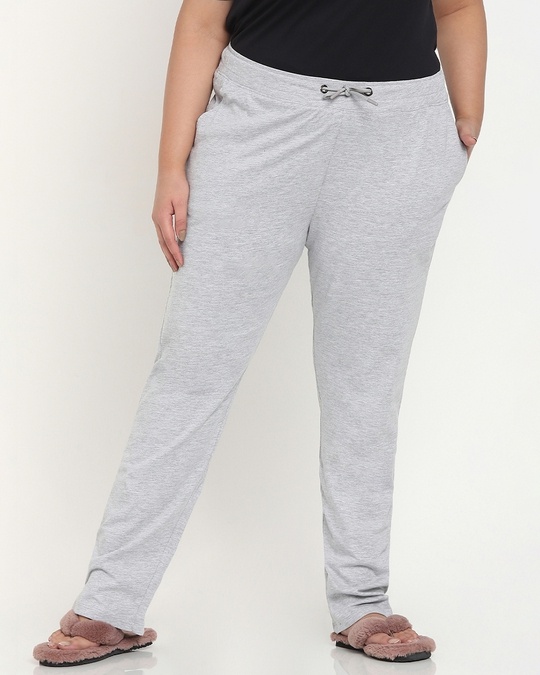 Shop Women's Grey Plus Size Lounge Pyjama-Front