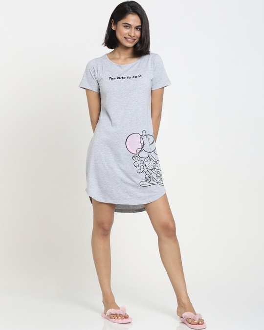 Shop Women's Round Neck Lounge T-shirt Dress-Full
