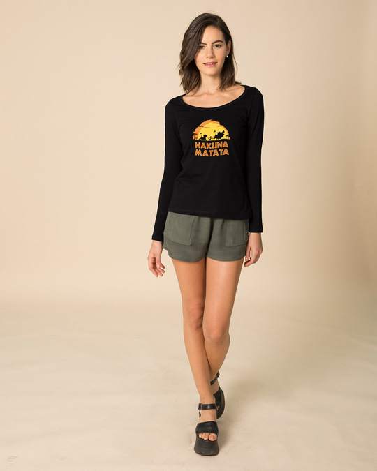 Shop Hakuna Matata Sunset Scoop Neck Full Sleeve T-Shirt (DL)-Design