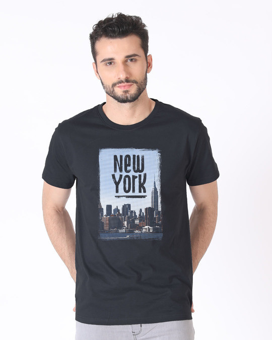 Buy Halftone New York Half Sleeve T-Shirt for Men grey Online at Bewakoof