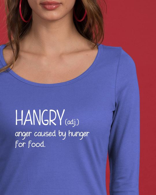 Shop Hangry Scoop Neck Full Sleeve T-Shirt-Front