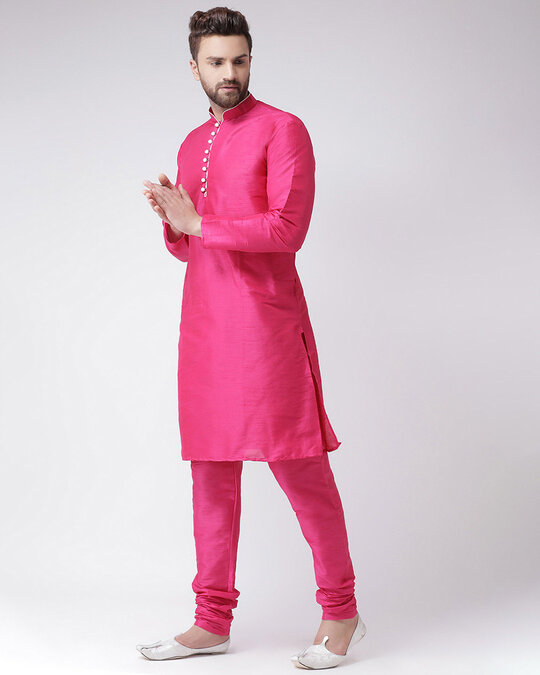 Shop Men's Pink Solid Kurta-Design