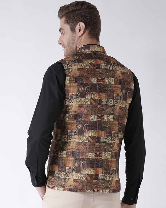 Shop Printed Casual Nehru Jacket-Full