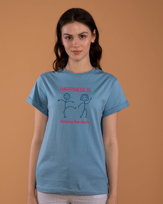 Shop Happiness Is Dancing Boyfriend T-Shirt-Front