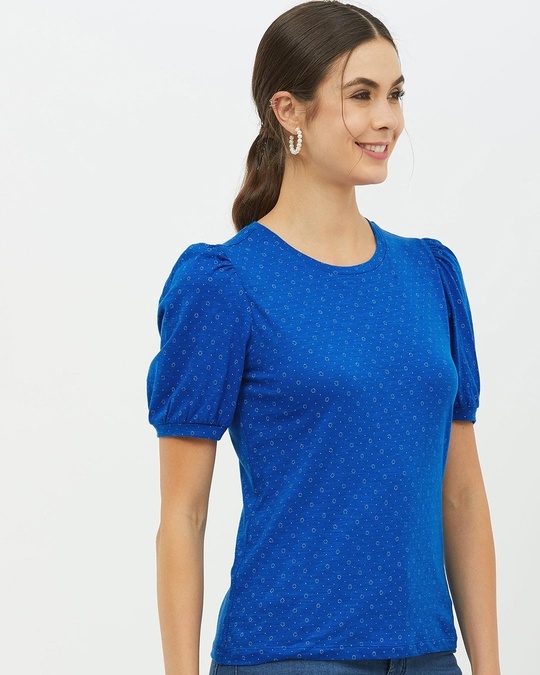Shop Women Round Neck Short Sleeves Printed T Shirt-Design