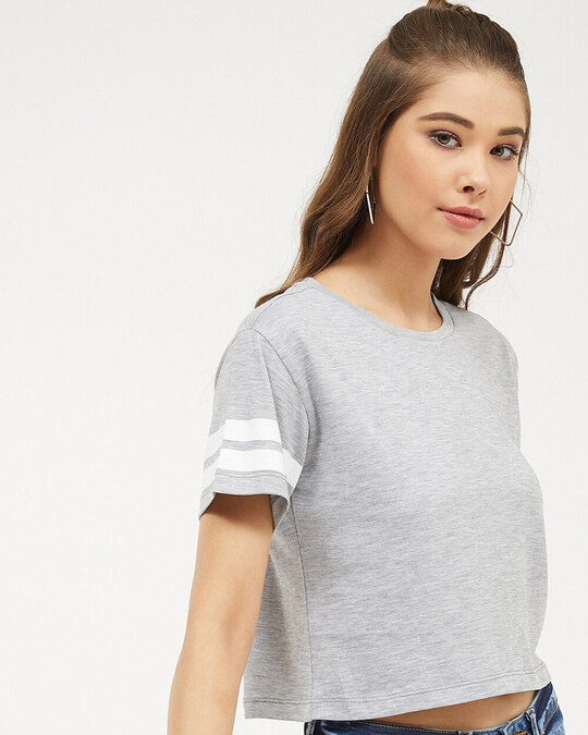 Shop Women's Round Neck Short Sleeves Printed T-Shirt-Full