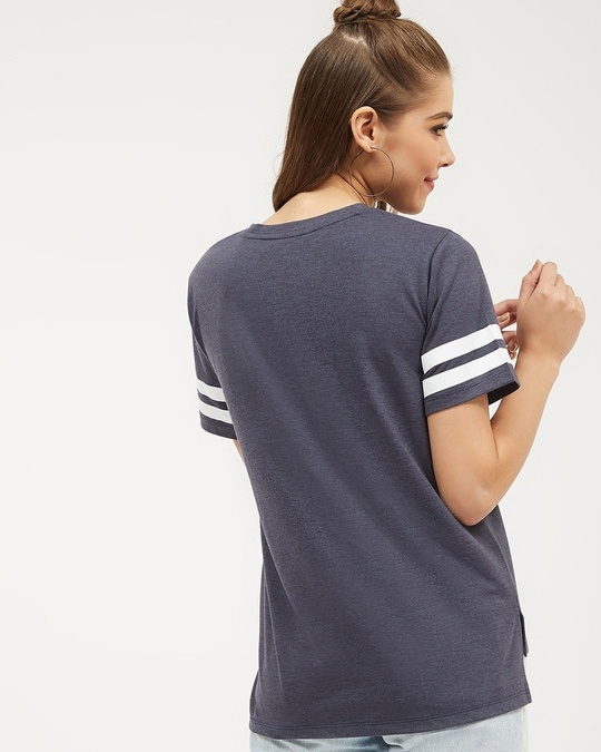 Shop Women Round Neck Short Sleeves Solid T Shirt-Design