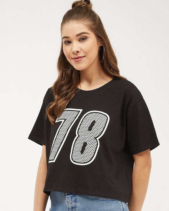 Shop Women's Round Neck Three Quarter Sleeves Printed T-shirt