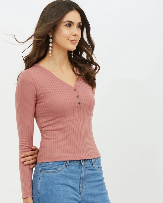 Shop Women V Neck Full Sleeve Striped Top-Design