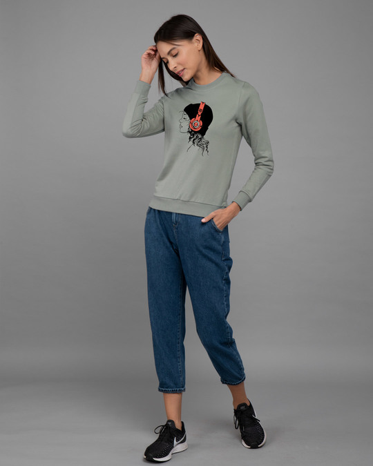 Shop Headphone Girl Fleece Light Sweatshirt-Design