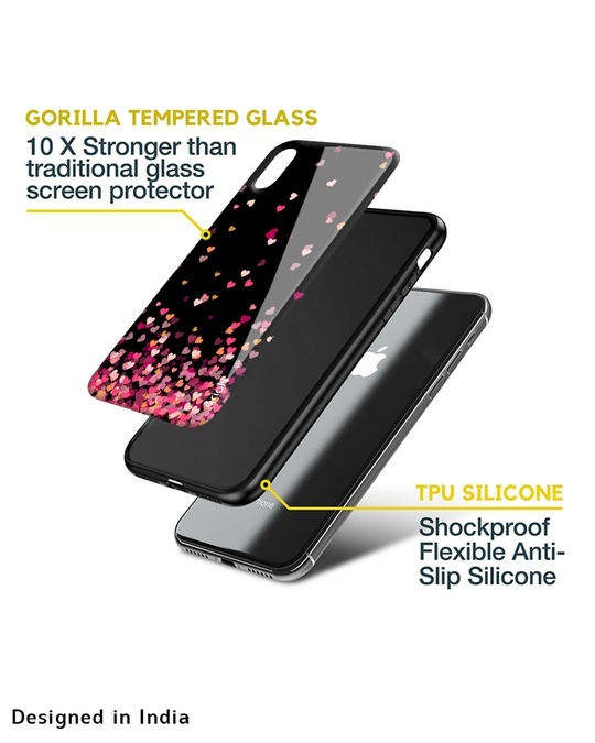Shop Heart Rain Fall Printed Premium Glass Cover for iPhone XR (Shock Proof, Lightweight)-Design