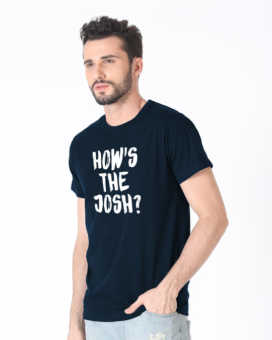 Buy High Josh Navy Blue Printed Half Sleeve T-Shirt For Men Online ...