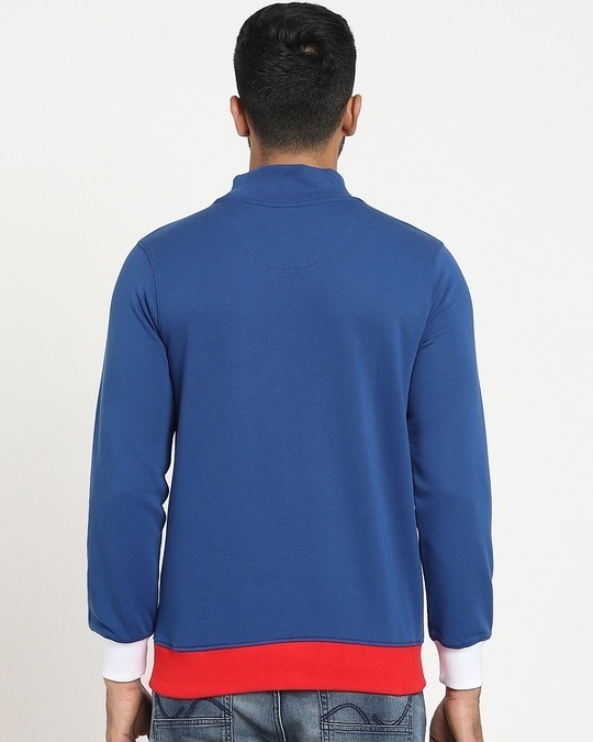 Shop High Risk Red High Neck Color Block Sweatshirt-Design