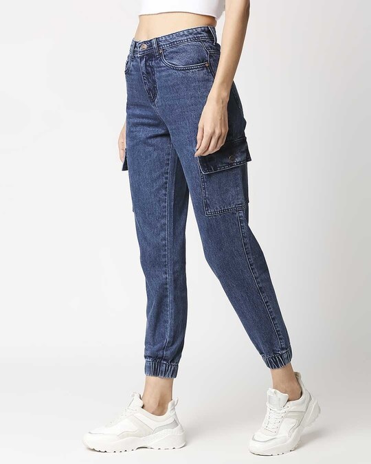 high rise cargo joggers