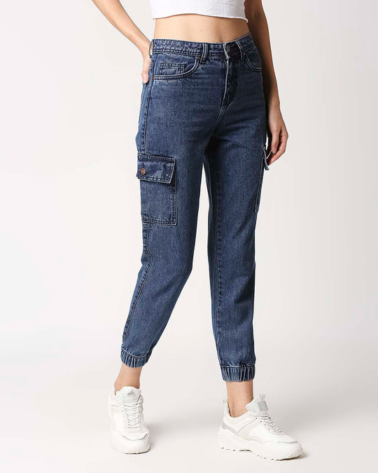 high rise cargo joggers