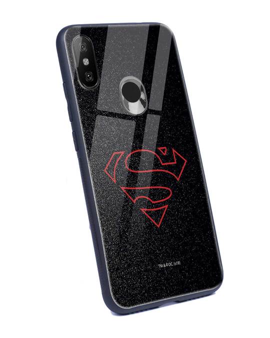 Shop Highlighted Superman Xiaomi Redmi Note 6 Pro Glass Mobile Cover-Back