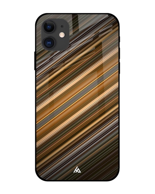 Shop Diagonal Slash Pattern Glass Case For Iphone 12-Front