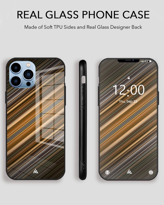 Shop Diagonal Slash Pattern Glass Case For Iphone 12-Design