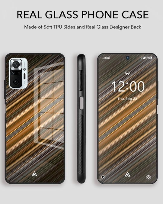 Shop Diagonal Slash Pattern Glass Case For Mi 11 Lite-Design