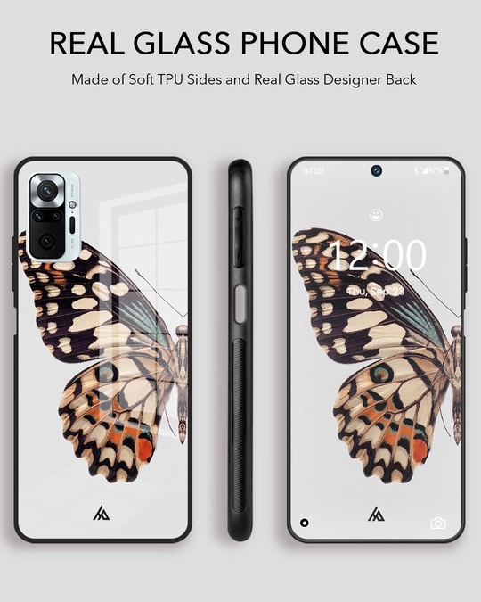 Shop Monarch Butterfly Glass Case For Mi 11 Lite-Design