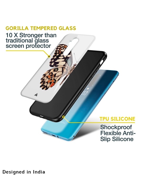 Shop Monarch Butterfly Glass Case For Oneplus Nord 2-Back