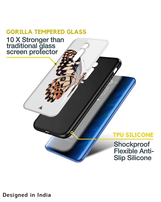 Shop Monarch Butterfly Glass Case For Redmi Note 10-Back