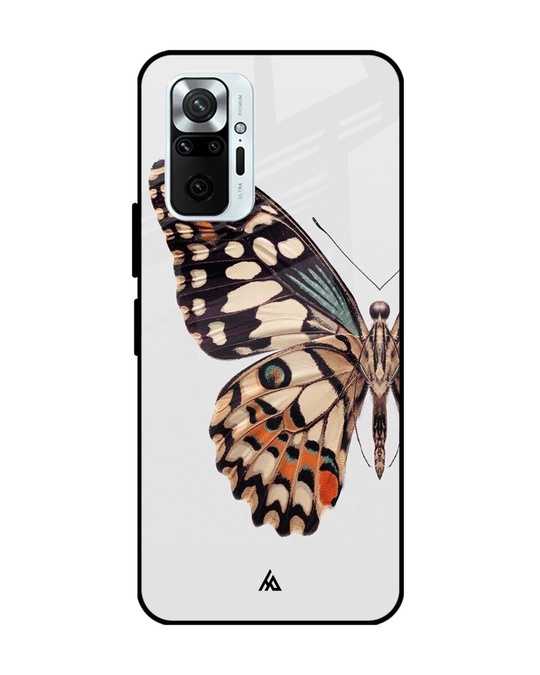 Shop Monarch Butterfly Glass Case For Redmi Note 10 Pro-Front