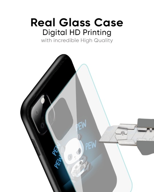 Shop Black Pew Pew Glass Case for Samsung Galaxy A51-Design