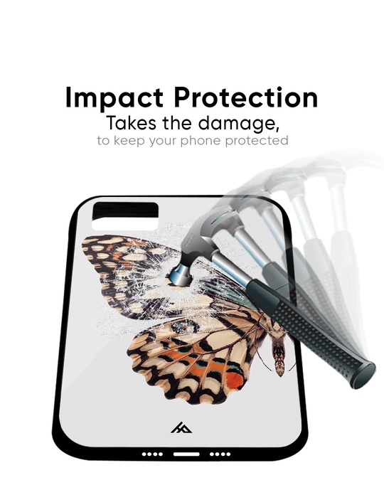 Shop White Monarch Butterfly Glass Case for Samsung Galaxy M31-Full