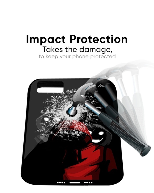 Shop Black Shadow Character Glass Case for Samsung Galaxy M31-Full