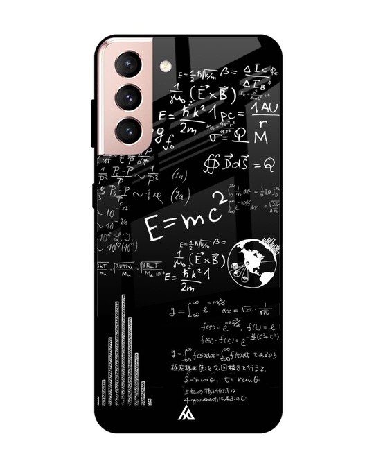 Shop Black Funny Math Glass Case for Samsung Galaxy S21-Front