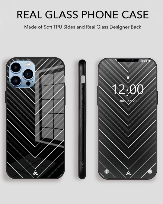 Shop V Pattern Glass Case For Iphone 12 Pro Max-Design