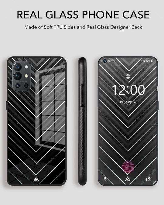 Shop V Pattern Glass Case For Oneplus Nord 2-Design