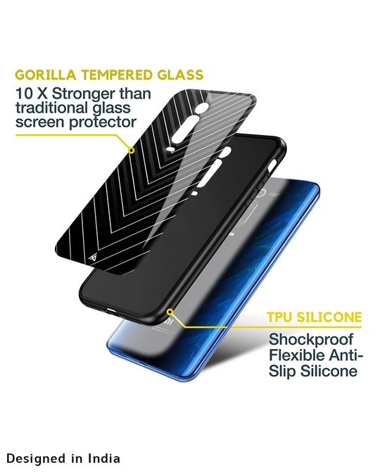 Shop V Pattern Glass Case For Redmi Note 10-Back
