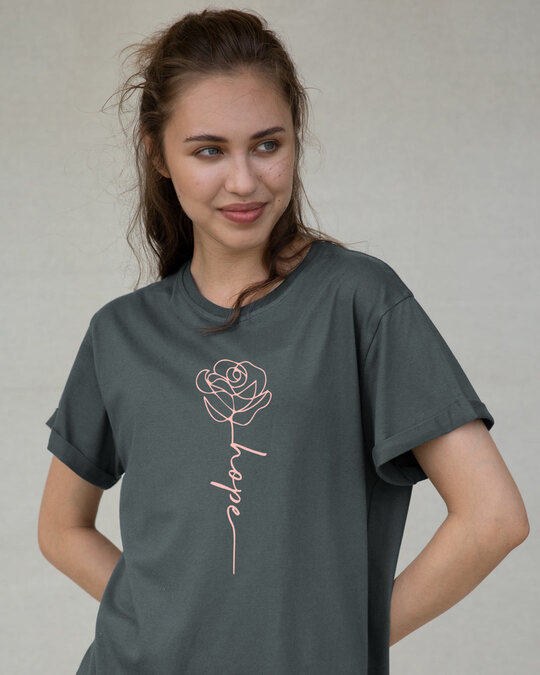 Shop Hope Flower Boyfriend T-Shirt-Front