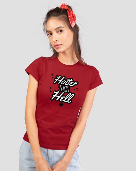Shop Hotter Than Hell Half Sleeve T-shirt-Front