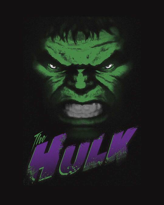 Buy Hulk Face (AVL) Black Printed Half Sleeve T-Shirt For Men Online ...