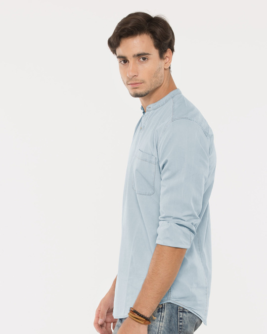 Buy Ice Blue Denim Shirt for Men Online at Bewakoof